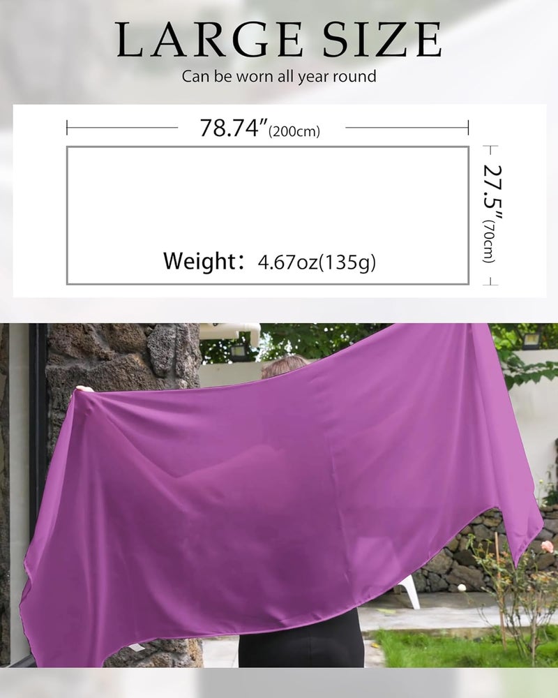 CHICGAL Women's Scarf Shawls and Wraps for Evening Dress Wedding Party Bridal Scarves Sarong Cover Ups - Image 4